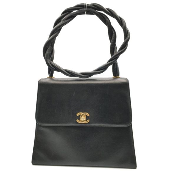 Chanel Turnlock Shoulder Bag Caviar Skin Grained Calf Black - Picture 1 of 8